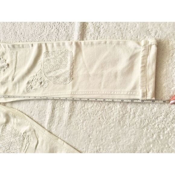 Lauren Ralph Lauren Womens Comfort Stretch Relaxed Eyelet Jeans Size 0 White - Picture 5 of 8